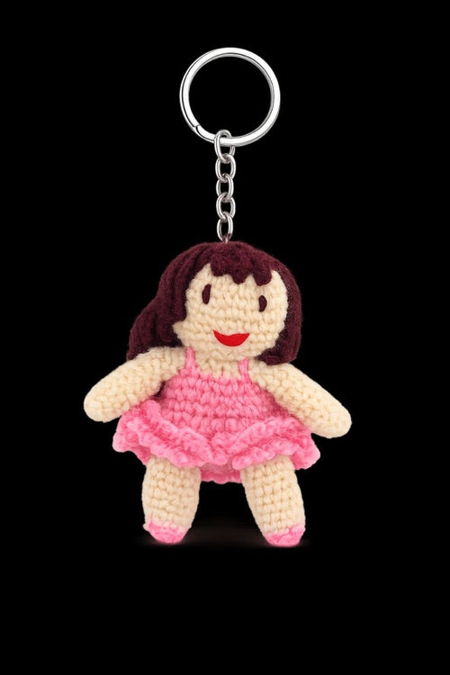 Handmade Crochet Rose Keychain(Set of 2) – Elegant Floral Bag Charm & Key Ring