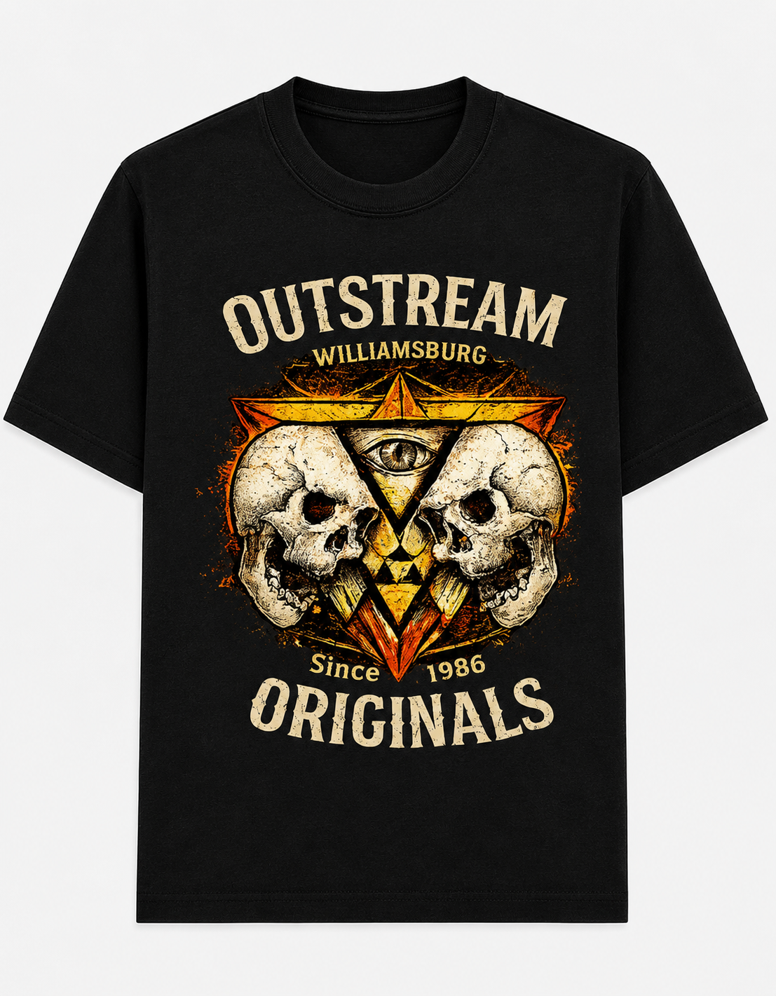 💀 Outstream Originals Vintage Skull Streetwear Tee 🔥