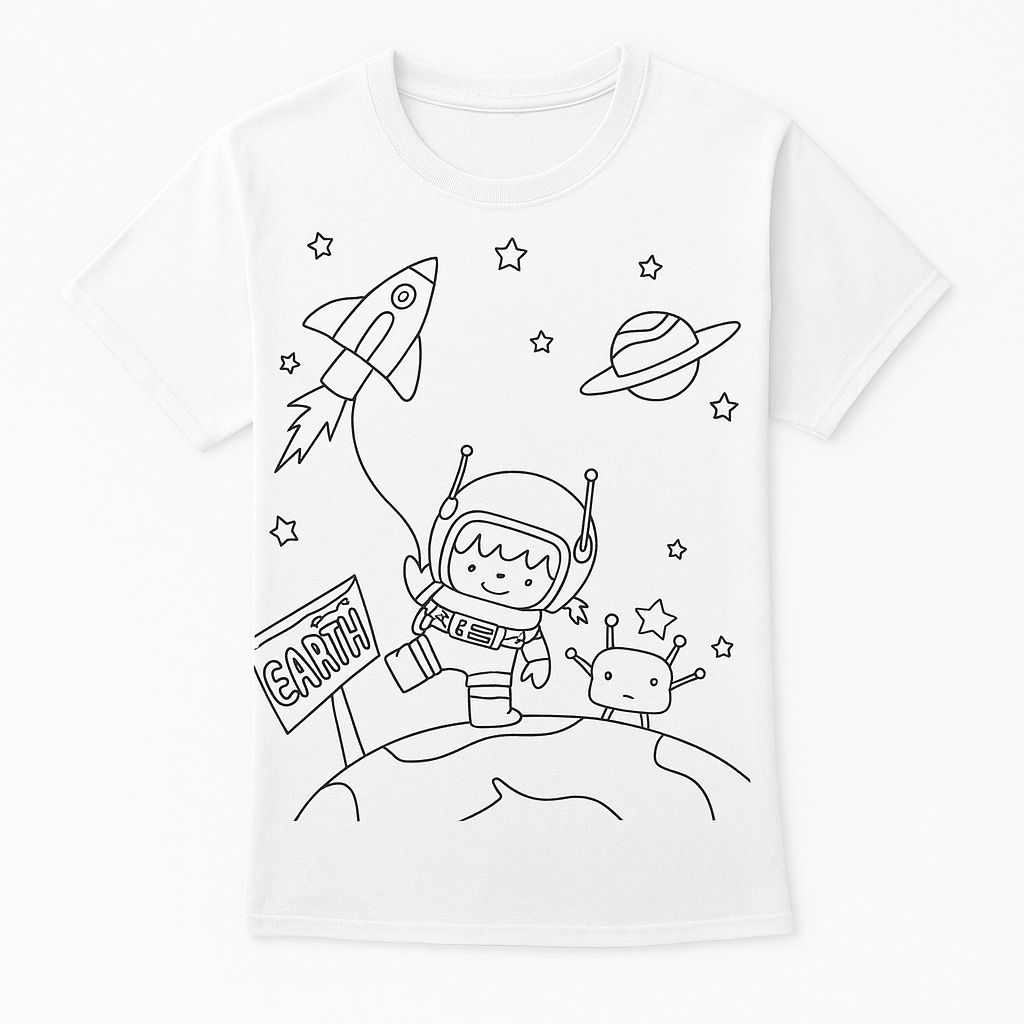 Witecotn Space Explorer Kids T-Shirt – DIY Fun for Little Astronauts