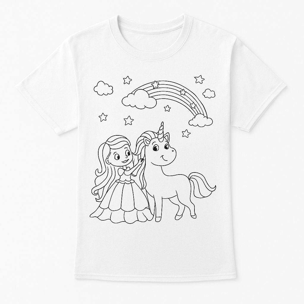 Witecotn Princess Unicorn Kids T-Shirt – DIY Fun for Little Dreamers