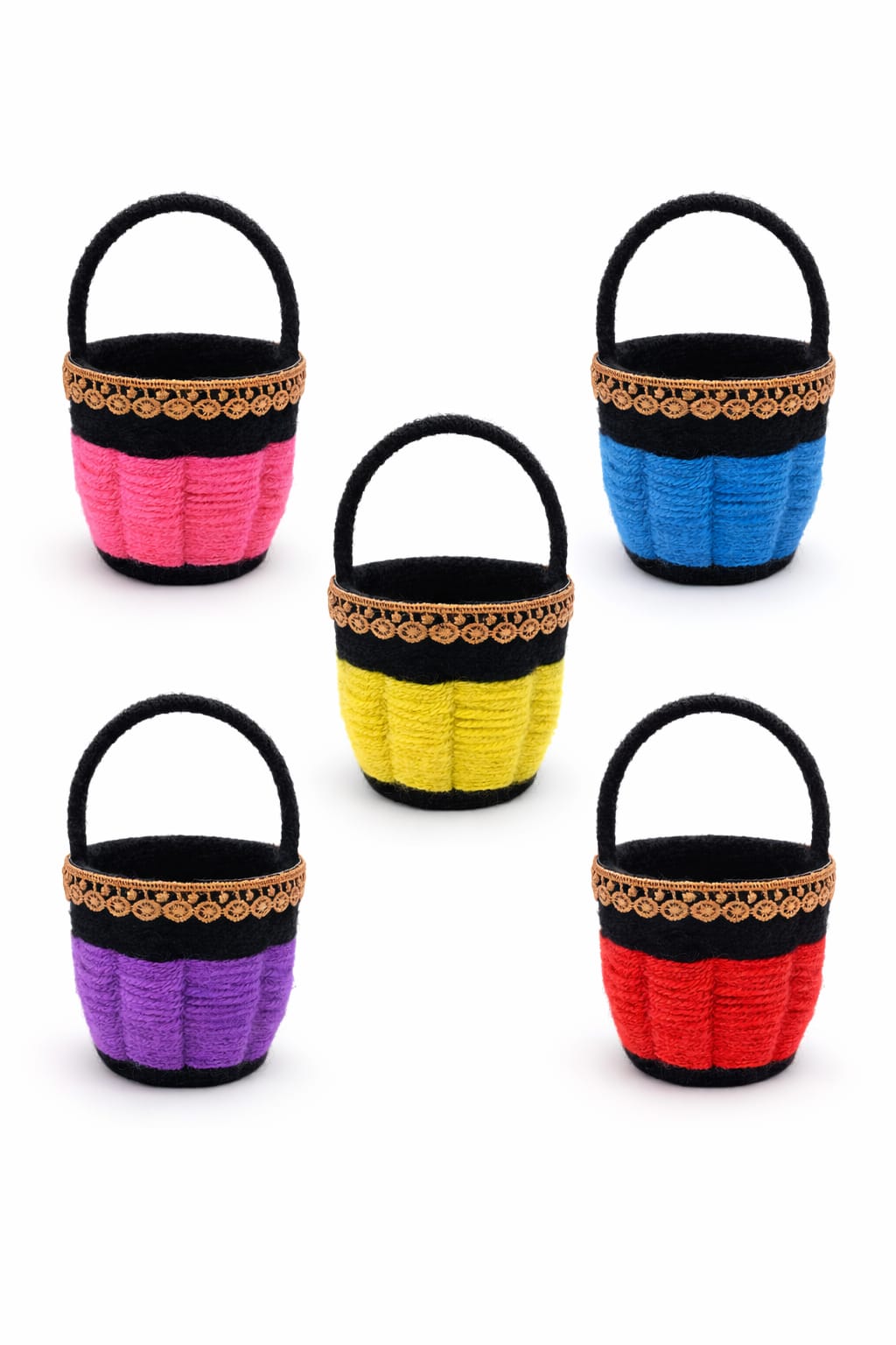 Cute Mini Flower Basket (Set of 2) – Elegant Decorative Floral Pots for Home Décor
