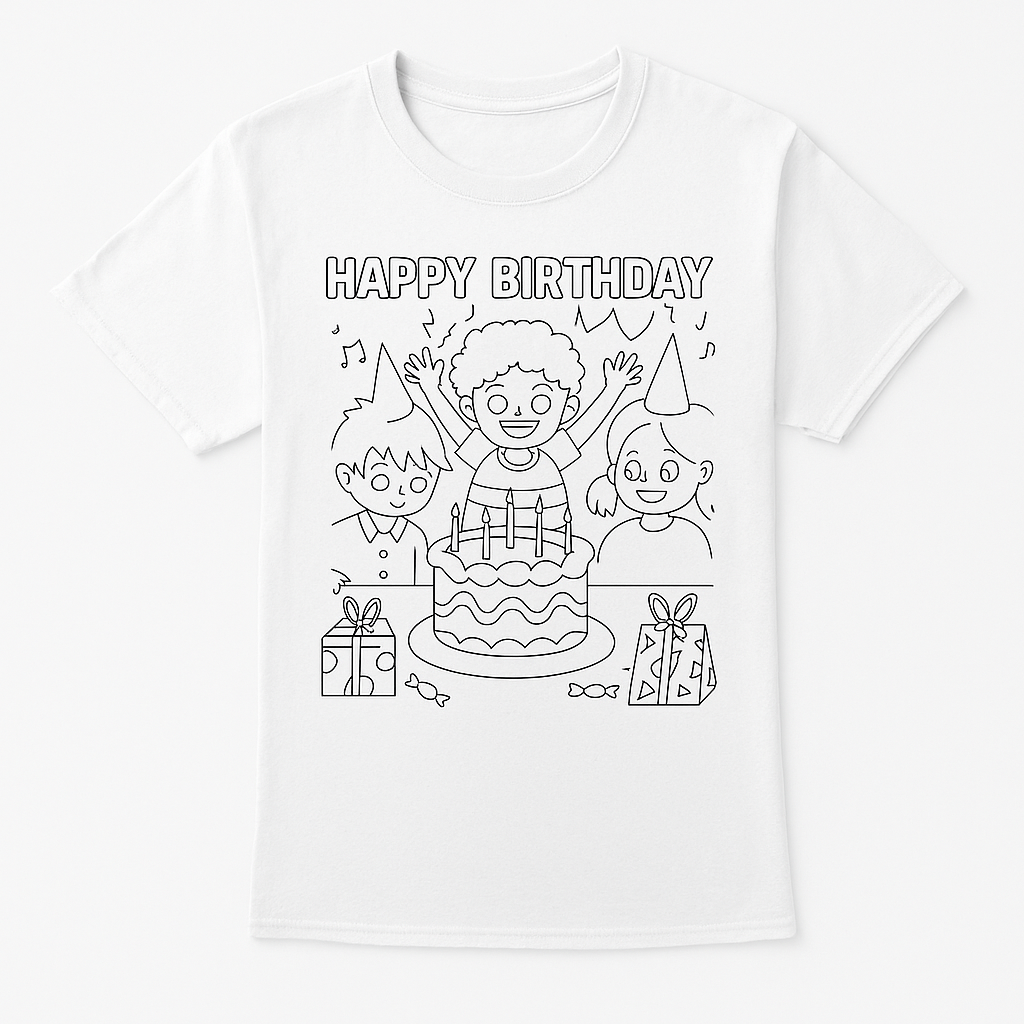 Witecotn "Happy Birthday" Kids T-Shirt – DIY Creative Wearable
