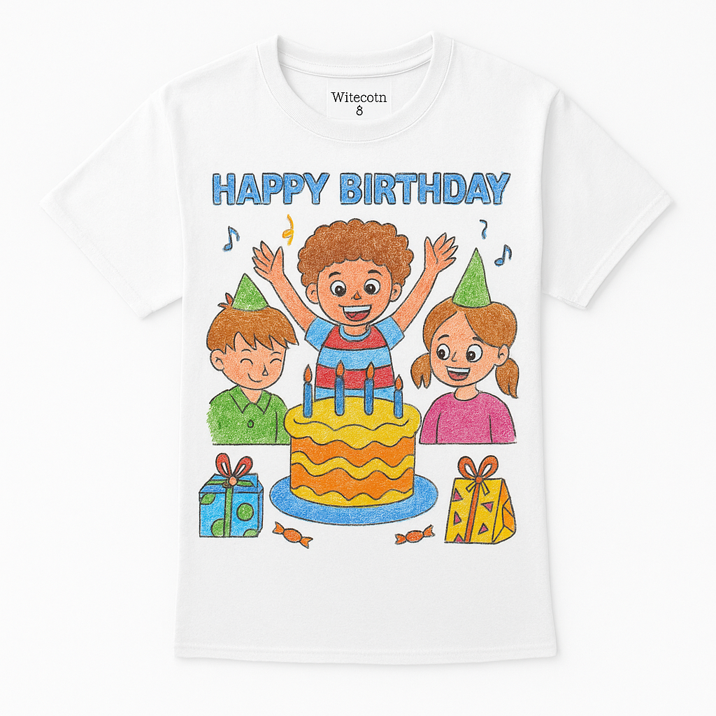 Witecotn "Happy Birthday" Kids T-Shirt – DIY Creative Wearable