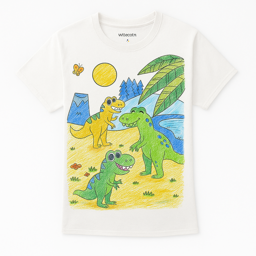 Witecotn Dinosaur Kids T-Shirt – DIY Fun for Little Explorers