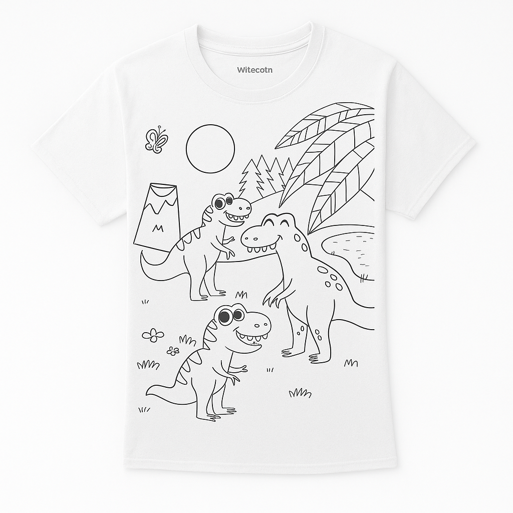 Witecotn Dinosaur Kids T-Shirt – DIY Fun for Little Explorers